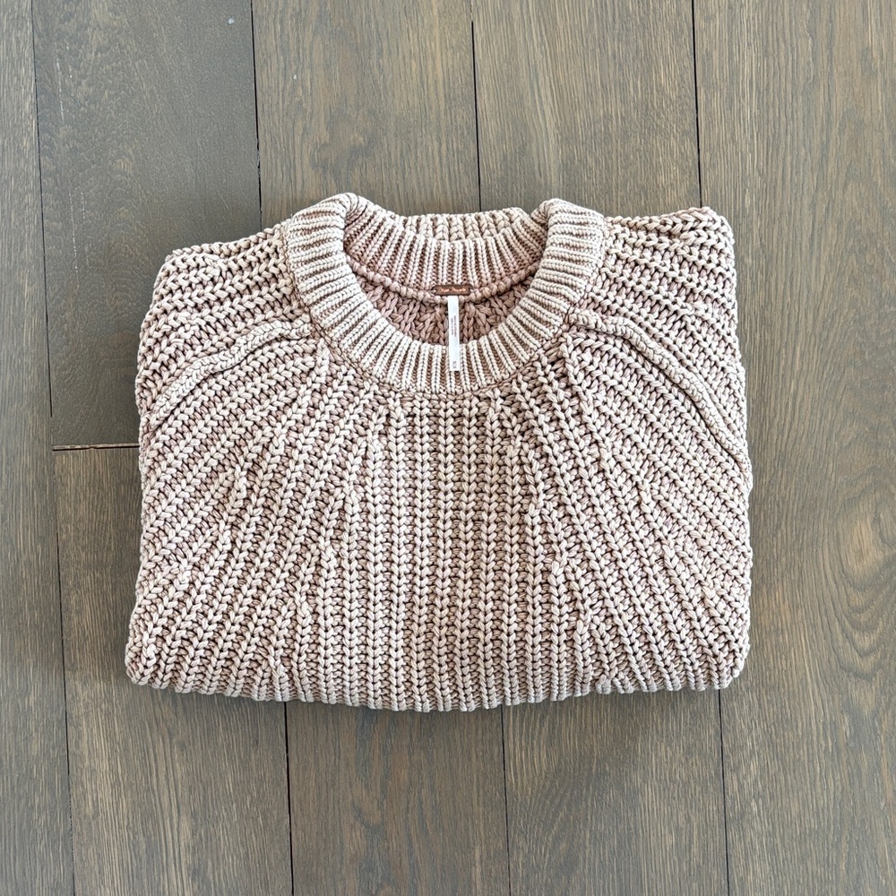 EUC Free People Take Me Home sweater, sandcastle, M